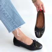 BİÇOMİ Etya Siyah Cilt Babet Ayakkabı thumbnail 4