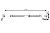 EL FREN TELI ARKA SAG SOL CRAFTER SPRINTER (3 3,2 3,5 4,6 TON) 06 09 (1666/1407mm) - BOSCH 1987482032 - 1