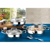 LINES SILVER 28 CM BASIK CELIK TENCERE METAL KULP - 2