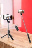 Kumandalı Tripod Telefon Tutucu Selfie Çubuğu 360 Derece Dönebilen - 5