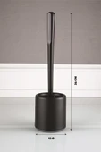 SAS Silikon Wc Tuvalet Banyo Fırçası Klozet Fırçası Oval Siyah - 4