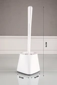 SAS Silikon Wc Tuvalet Banyo Fırçası Klozet Fırçası Kare Beyaz - 3