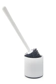 SAS Silikon Wc Tuvalet Banyo Fırçası Klozet Fırçası Oval Beyaz - 2