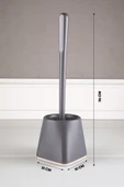 SAS Silikon Wc Tuvalet Banyo Fırçası Klozet Fırçası Kare Gri - 3