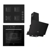 Ferre FLOWART-SILENTART Serisi Siyah Set (SS205 + QBL63CS +D063-SA ) - Emaye Izgara thumbnail 1