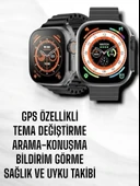 Yeni Nesil Ultra Akıllı Saat Titreşimli, Uyku & Sağlık Takibi, Çift Kordon thumbnail 4