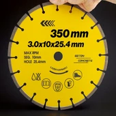 350 mm Lazer Kaynaklı Beton Kesme Testeresi Diski Beton Asfalt Tuğla Parke Fayans Elmas Kesim Disk thumbnail 2