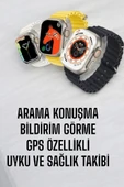 45 MM Gri Kasa Ultra Akıllı Saat Sesli Görüşme, Sağlık Takibi, Suya Dayanıklı thumbnail 5