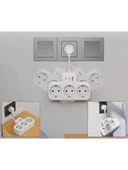 BEYAZ Akıllı Priz Termal Korumalı 3 Prizli Çoklu Akım Prizi | 2 USB-A + 1 USB - KORUMALI PRİZ - 5