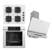 Ferre STEAMART-FRYART-SILENTART Serisi Beyaz Set (SS206 + QEP64CB +D081-SA ) - Emaye Izgara thumbnail 1