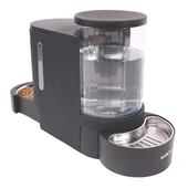 M-Pets Duplo Hazneli Kedi Köpek Mama ve Su Kabı Siyah 6Lt 2,65Kg - 1