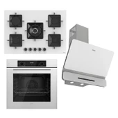 Ferre STEAMART-FRYART-SILENTART Serisi Beyaz Set (SS036 + QBL63CB +D081-SA ) - Emaye Izgara - 1