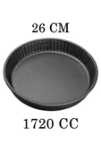 59044 Siyah Granit Yanmaz Yapışmaz Borcam Yuvarlak Küçük Fırın Tepsisi 26cm - 3