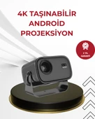WiFi 6 ve Bluetooth 5 Bağlantılı Taşınabilir Projeksiyon Makinesi - 1