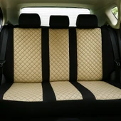 Bej Oto Koltuk Kılıfı Seti Ön ve Arka Koltuk Uyumlu, Lüx Ortopedik - 2