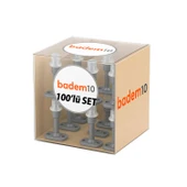 Gri 100 ADET Silikon Kapı Pencere Arkası Vidalı Duvar Koruyucu Tampon Mobilya Stoperi Durdurucu Set thumbnail 3