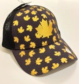 Monalisa Home Şık Koyu Gri Renkli  ,Sarı Yaprak Yaldızlı  Şapka - 1