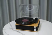 Fomix FM-109 Siyah Hoparlörlü Bluetoothlu Pikap Plak Çalar - 5