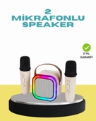 LED Işıklı Taşınabilir Karaoke Hoparlör – USB & AUX Girişli - 1