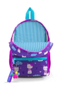 Coral High Minik Yuva Sırt Çantası Mor Pembe Kedi Desenli Iki Bölmeli 23328 - 4