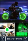 Tüm Otomobil Bisiklet Motosiklet Minibüslerle Uyumlu Kolay Montaj Fosforlu Sibop Kapağı 4 Adet thumbnail 2