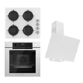 Ferre STEAMART-FRYART-SILENTART Serisi Beyaz Set (SS206 + QEP64CB +D078-SA ) - Emaye Izgara thumbnail 1