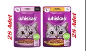 Whiskas Pouch Jöle Içerisinde Tavuklu -Somonlu Yetişkin Konserve Kedi Maması 85 Gr*56 adet - 1