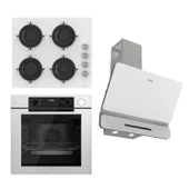 Ferre STEAMART-FRYART-SILENTART Serisi Beyaz Set (CS206 + QEP64CB +D081-SA ) - Emaye Izgara thumbnail 1