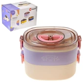 Fixpoint Çelik Beslenme Kabı Iki Katlı 1900ML Lila - 1