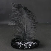 Yılbaşı Saç Tüyü Saç Bandı Siyah Renk thumbnail 4