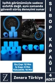 Tüm Otomobil Bisiklet Motosiklet Minibüslerle Uyumlu Kolay Montaj Fosforlu Sibop Kapağı 4 Adet - 1