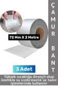 Ultra Güçlü Su Geçirmez Isıya Dayanıklı Alüminyum İzolasyon Tamirat 72 Mm X 2 Metre Çamur Bant 3 Adt - 1