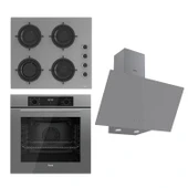 Ferre FLOWART Serisi Gri Set (CS208-FA + QBL63CPR +D079 ) - Emaye Izgara / Kademeli Musluk thumbnail 1