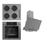 Ferre STEAMART-FRYART-SILENTART Serisi Gri Set (CS208-FA + QEP64CPR +D065-SA ) - Emaye Izgara / Kademeli Musluk thumbnail 1