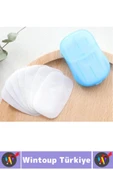 Seyahat Tipi Kamp Outdoor Okul Ofis Hafif Suda Kolay Çözünen Sabunluk Tasarımlı Kağıt Sabun 20 Adet - 3
