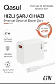 67W Turbo Sayaçlı Süper Hızlı Şarj Cihazı iPhone Samsung Xiaomi Laptop Uyumlu - 5