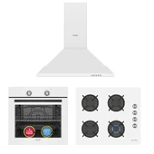 Simfer 4 Fonksiyon Trend Beyaz Cam 3'lü Ankastre Set (8253 Fırın - 3048 Ocak - 8714 Davlumbaz) thumbnail 1