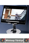 Dayanıklı Kaymaz Dik Yatay Kullanım 360 Derece Dönebilir Katlanabilir Masaüstü Tablet Telefon Tutucu thumbnail 3