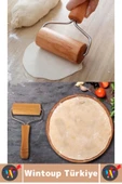 Ergonomik Kolay Tutuş Pizza Kurabiye Hamur Şekillendirici Hijyenik Doğal Ahşap Hamur Açma Rulosu thumbnail 2