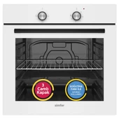 Simfer 4 Fonksiyon Trend Beyaz Cam 3'lü Ankastre Set (8253 Fırın - 3048 Ocak - 8714 Davlumbaz) thumbnail 2