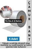 Ultra Güçlü Su Geçirmez Isıya Dayanıklı Alüminyum İzolasyon Tamirat 96 Mm X 2 Metre Çamur Bant 4 Adt thumbnail 1