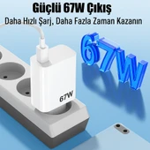 67W Turbo Sayaçlı Süper Hızlı Şarj Cihazı iPhone Samsung Xiaomi Laptop Uyumlu - 3