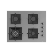 Ferre FLOWART Serisi Gri Set (SC408-WFA + QBL63CPR +D079 ) - Döküm Izgara / 65 cm Ocak thumbnail 2