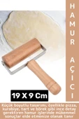Ergonomik Kolay Tutuş Pizza Kurabiye Hamur Şekillendirici Hijyenik Doğal Ahşap Hamur Açma Rulosu thumbnail 1
