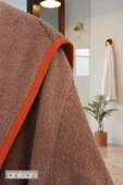 %100 Pamuk Kahverengi Bornoz - Kapüşonlu Otel Bornozu, Spa Için Ideal, Günlük Kullanıma Uygun - 4
