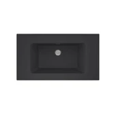 Real Stone ZENITH 80 Etajerli Antrasit Granit Banyo Lavabosu 80x45 - 1