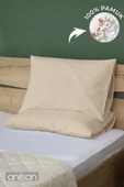 2'li Bej Yastık Kılıfı – 50x70 Cm, %100 Pamuk,63tel - 1