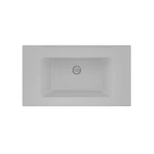 Real Stone ZENITH 80 Etajerli Beyaz Granit Banyo Lavabosu 80x45 - 1