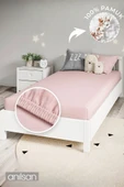%100 Pamuk Düz Pudra 70x140 Bebek Lastikli Yatak Çarşaf + Yastık Kılıfı - 1
