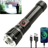 Gold Orion OR-2304-TG Zoomlu Alüminyum Alaşımlı Mıknatıslı Güçlü USB Şarjlı El Feneri thumbnail 1